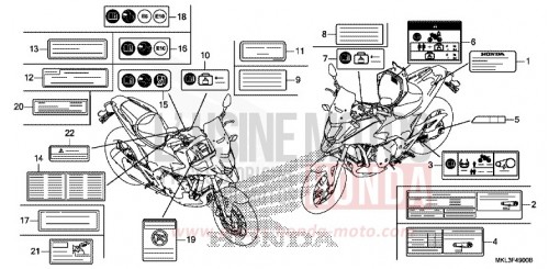 ETIQUETTE DE PRECAUTIONS NC750XAK de 2019